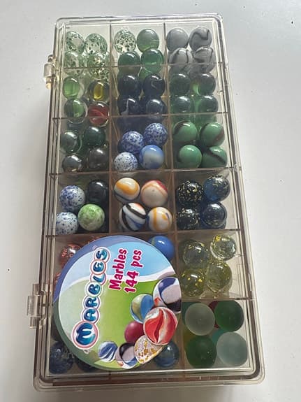 Marbles kulor 144 st i förvaringslåda