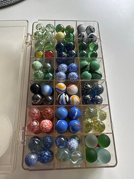 Marbles kulor 144 st i förvaringslåda