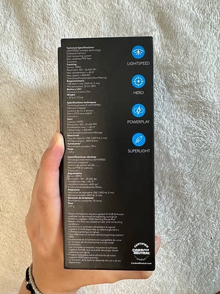 Logitech G Pro X Superlight trådlös gamingmus vit