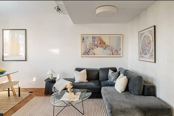 BoConcept divansoffa i antracitfärgad velour/sammet – fint skick