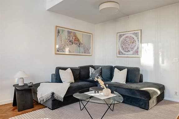 BoConcept divansoffa i antracitfärgad velour/sammet – fint skick