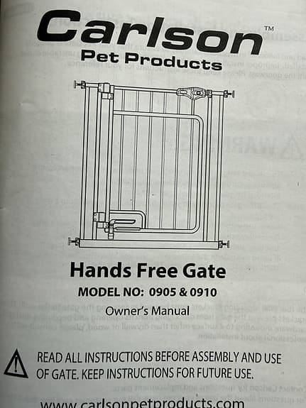 Carlson Hands Free Gate barngrind / hundgrind vit