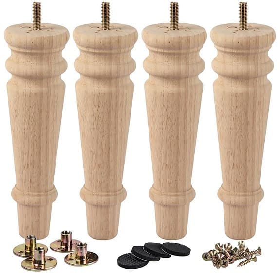 20 CM Trämöbelben i Moderiktig Design (Pack-4)