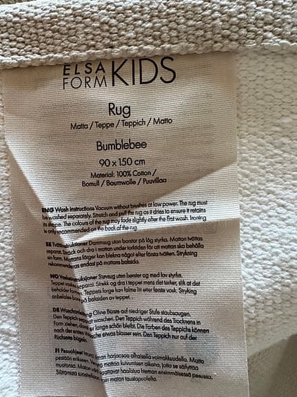 Elsaform Kids Bumblebee matta 90x150 cm beige bomull