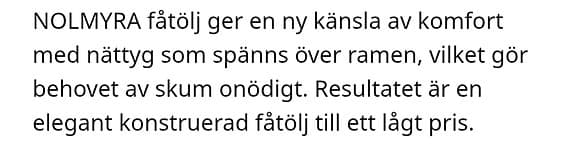 Nolmyra loungestol/fotölj Ikea