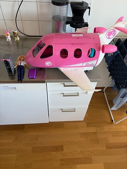 Barbie flygplan leksaksset rosa