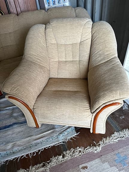 Tre sits soffa samt fåtölj nyskick