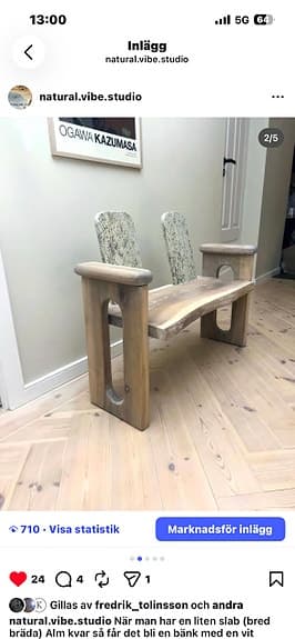 Massiv Alm bänk