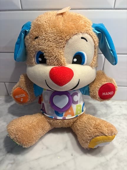 Fisher-Price leksakshund + BRIO-bilar,  xylofon, mm.