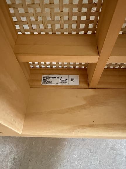 IKEA Stockholm 2017-serien, bänk i trä rottingdetaljer