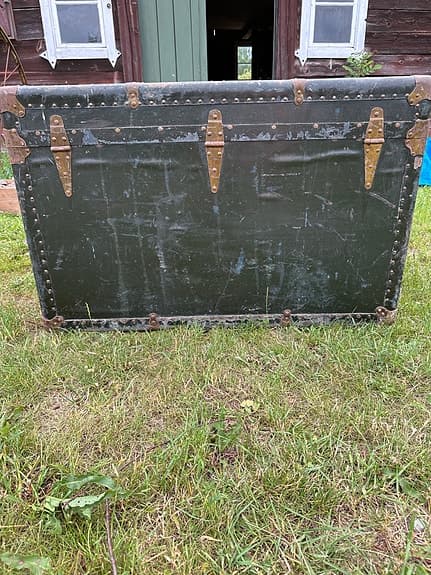 Gammal kista koffert trunk Swedish American Line
