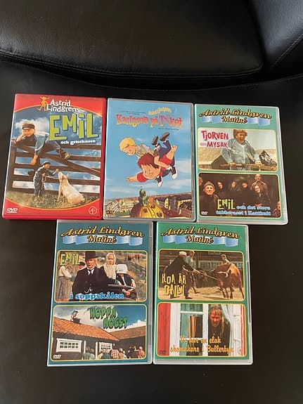 5 st barnfilmer DVD Astrid Lindgren