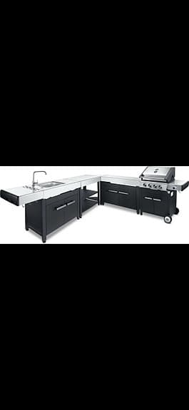 Utekök med gasolgrill och vask