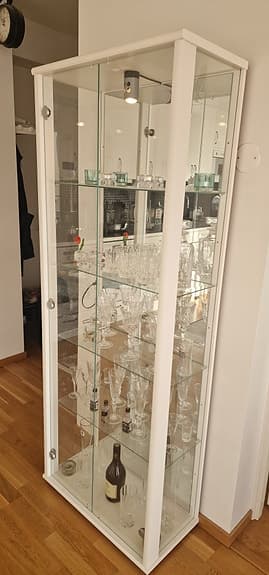 Vitrinskåp glas vit (Mio)