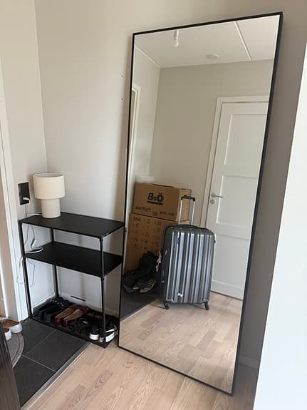 IKEA helkroppsspegel med svart ram