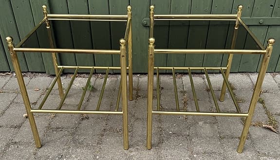Nattduksbord 2 st Metall/Glas