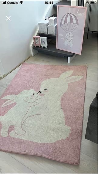Matta 120x70, tavlor och förvaringslådor