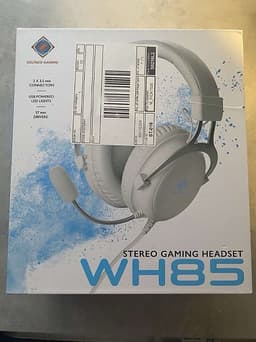 Deltaco WH85 stereo gaming headset vitt