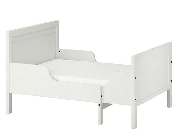 IKEA SUNDVIK utdragbar juniorsäng, vit – nyskick