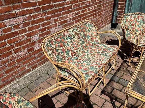 Soffgrupp rotting, retro,  dynor designtyg