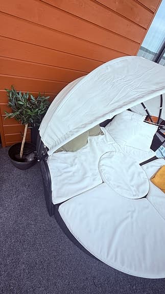 Rund solsäng – tectake Santorini