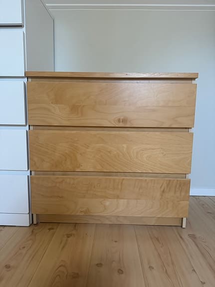 IKEA MALM byrå, 3 lådor – björk