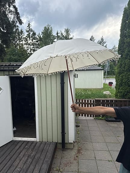 Parasoll med fransar