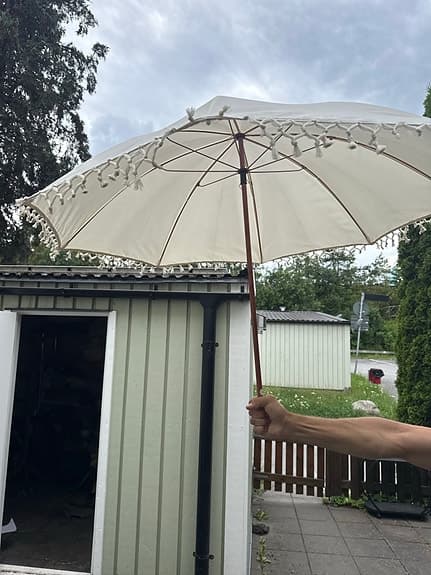 Parasoll med fransar