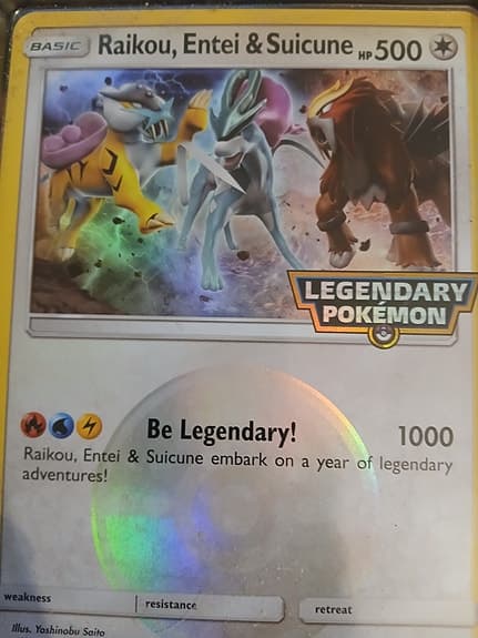 Raikou, Entei & Suicune [Jumbo] #65 Pokemon kort stor.