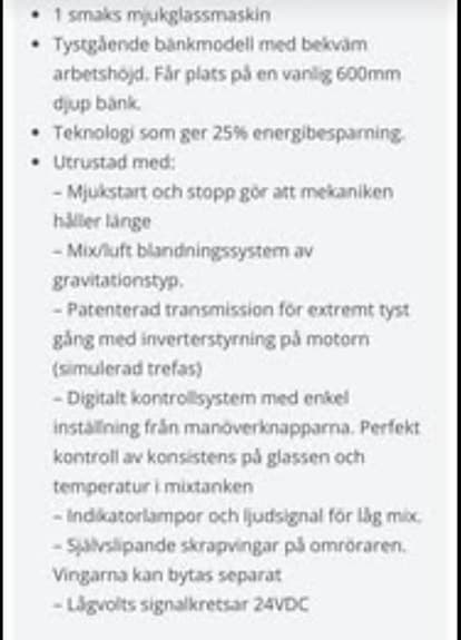 Pasmo glassmaskin rostfri
