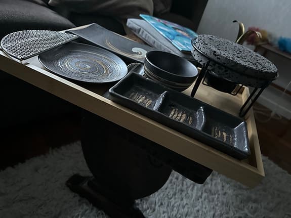 Serveringsset med stekplatta