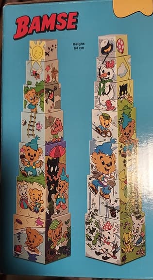 Bamse spel och stapelklossar