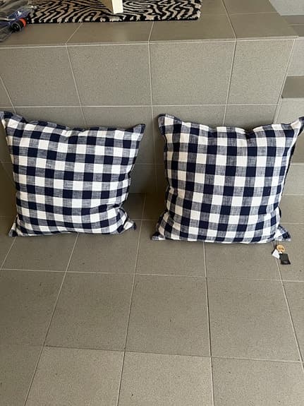 Hemtex Sondrum Check kuddar blå/vit rutigt