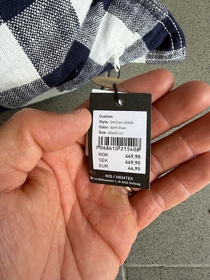Hemtex Sondrum Check kuddar blå/vit rutigt