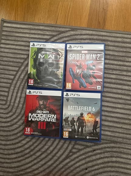 PlayStation 5 spelpaket Call of Duty, Spider-Man 2 och Battlefield