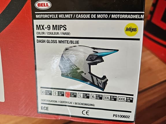 Bell MX-9 MIPS crosshjälm vit/blå