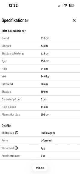 Madison-soffa i fint skick