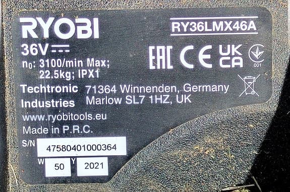 Ryobi gräsklippare 36V
