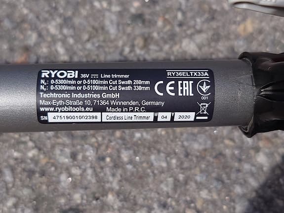 Ryobi 36V grästrimmer
