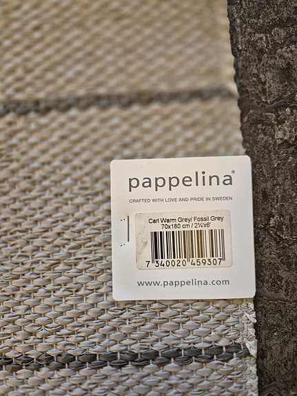 Pappelina Carl Vävd Plastmatta 70x180 cm Grå