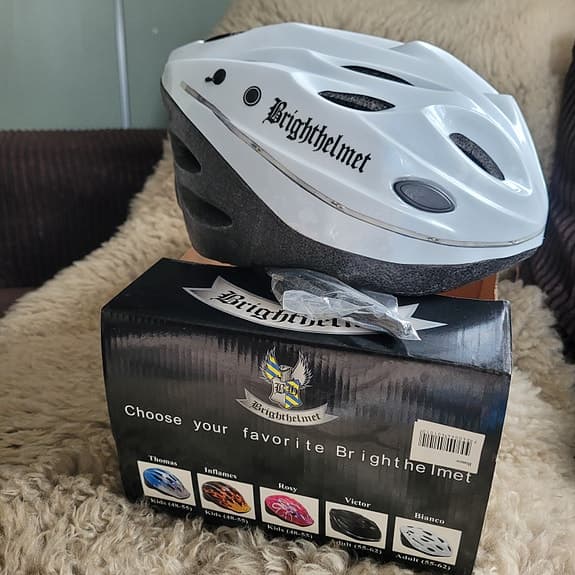 Cykelhjälm Brighthelmet, vit, vuxen