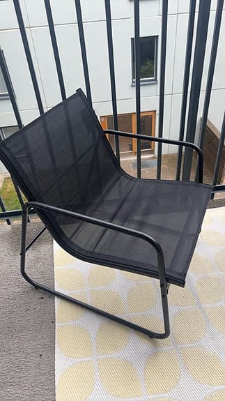 Omonterad Svart loungestol för uteplats/balkong