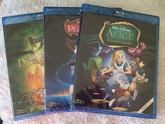 Disney classic blu-ray disc alice in wonderland Peter Pan Djungelboken movie