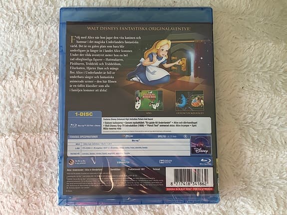 Disney classic blu-ray disc alice in wonderland Peter Pan Djungelboken movie