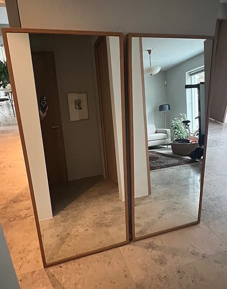 IKEA spegel STAVE - 2 stycken med träram helkroppsspegel