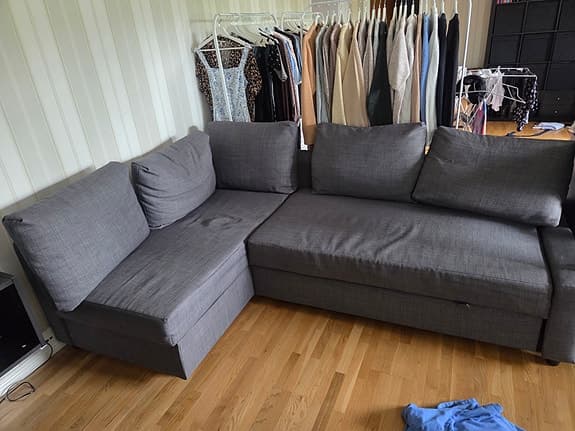 IKEA hörnsoffa Friheten med schäslong grå