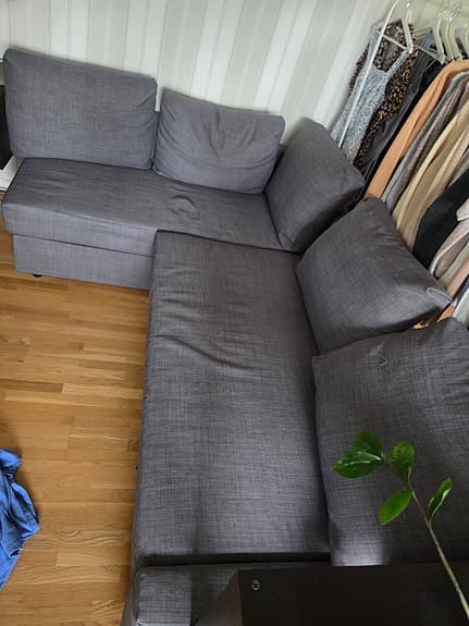 IKEA hörnsoffa Friheten med schäslong grå