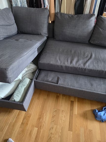IKEA hörnsoffa Friheten med schäslong grå