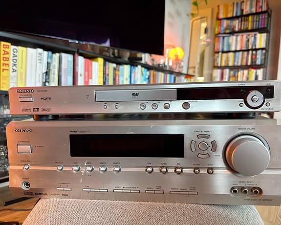 Onkyo TX-SR504E AV-receiver + Onkyo DV-SP404E DVD-spelare – fullt fungerande