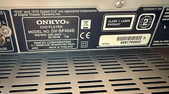 Onkyo TX-SR504E AV-receiver + Onkyo DV-SP404E DVD-spelare – fullt fungerande